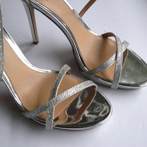 Badgley Mischka Jewel Silver Strappy Heels